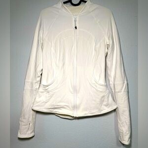 Lululemon Reversible Jacket Off White Perforated Zip-Up Womens 4